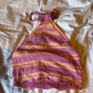 pink/orange halter top